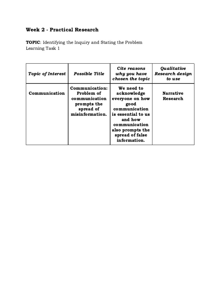 Wk2 - Practical Research | PDF | Social Science