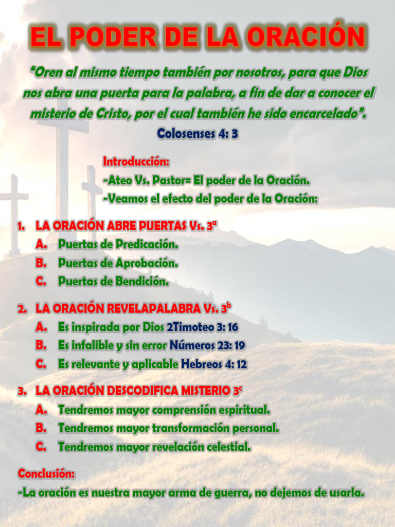 Poder de la Oración en Colosenses 4:3 | PDF