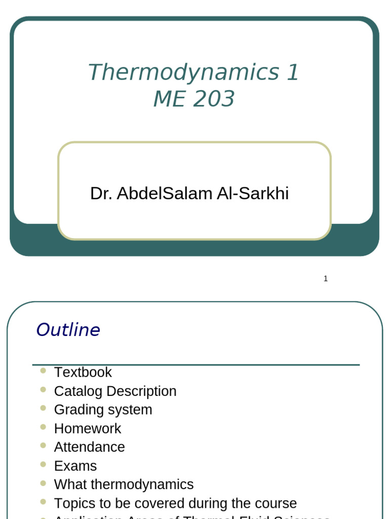 Ch1 Lecture 1 Pdf Heat Thermodynamics