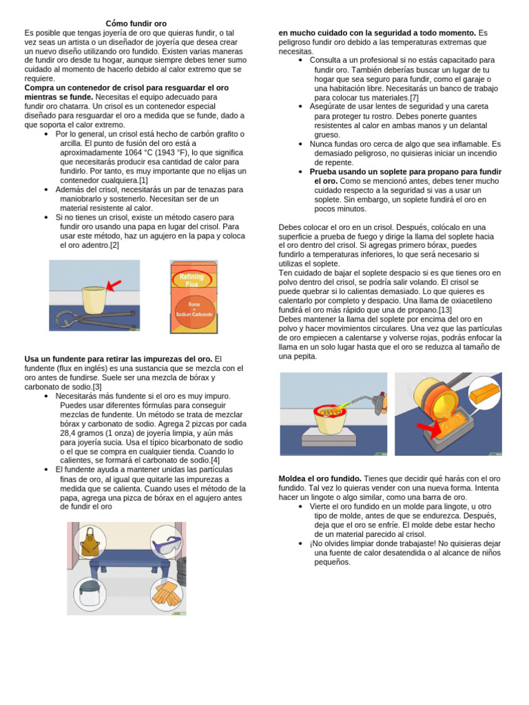 Cómo Fundir Oro | PDF | Oro | Materiales