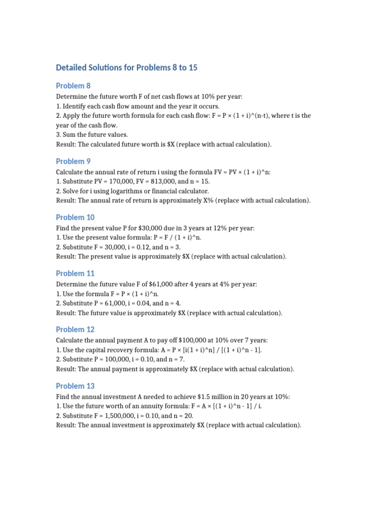 Detailed Engineering Economics Solutions | PDF | Finance & Money ...