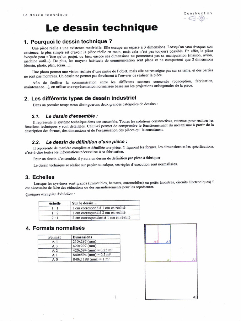 Types et normes du dessin technique | PDF | Dessin technique ...