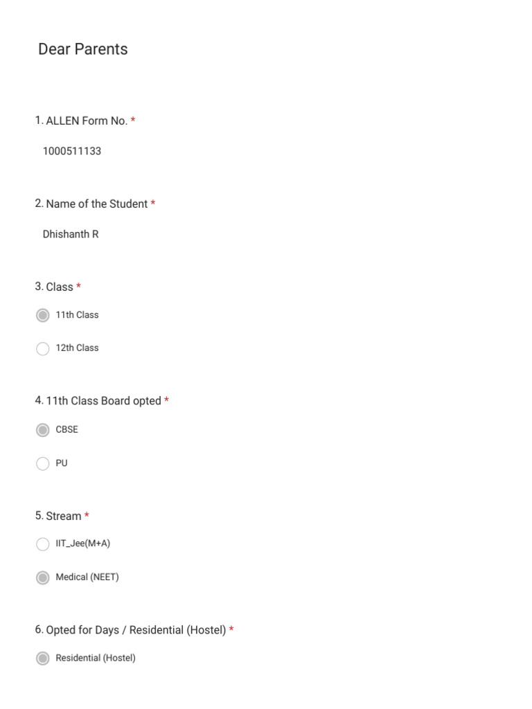 Student Enrollment Form for CBSE 11th Class | PDF | Business | Wellness