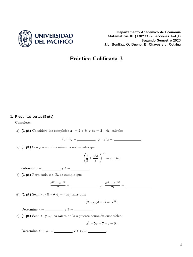 MateIIIPC3 20232 | PDF | Relaciones matematicas | Sustracción