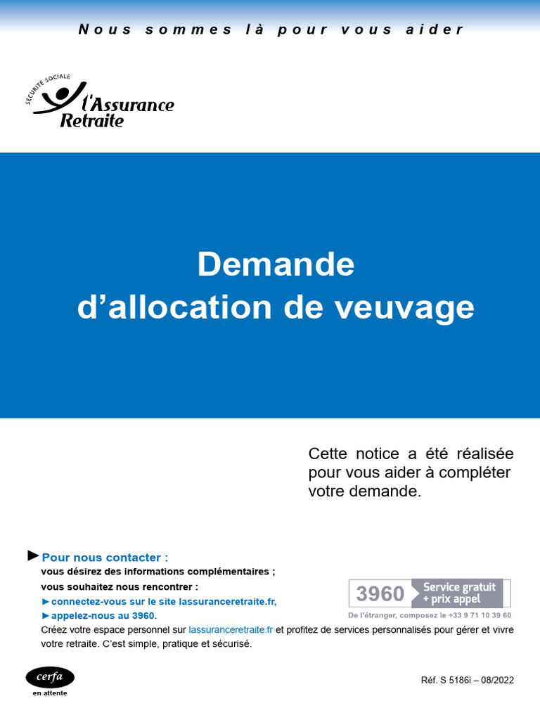 Demande d'allocation de veuvage | PDF | Retraite | Retraites