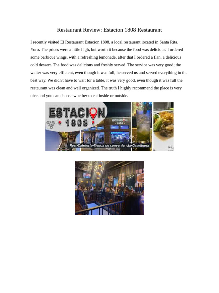 Restaurant Review | PDF