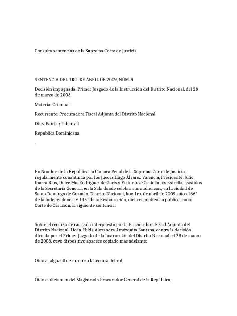 Consulta Sentencias de La Suprema Corte de Justicia-Plazo Razonable