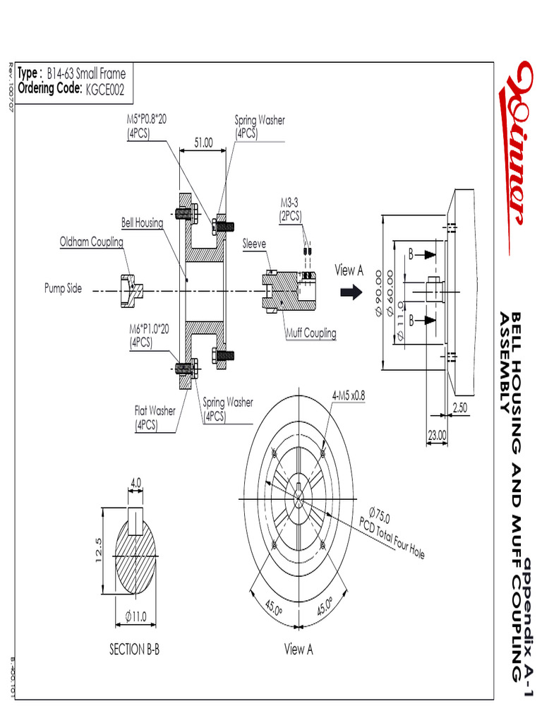 B14-Bell Housing and Muff Coupling Assembly | PDF | Mechanics ...