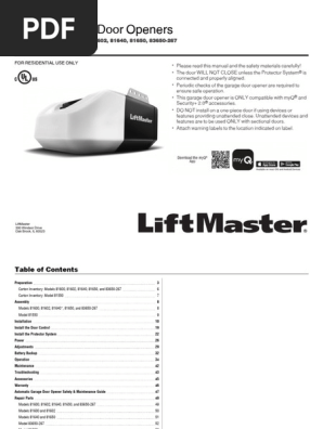 Liftmaster Garage Door Opener LM81550R7 Owners Manual