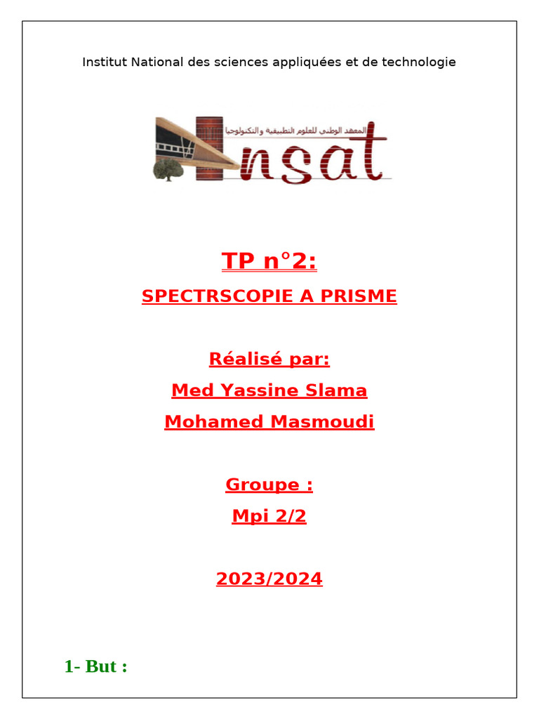 Spectroscopie à Prisme par Yassine Slama | PDF | Réfraction | Phénomène ...