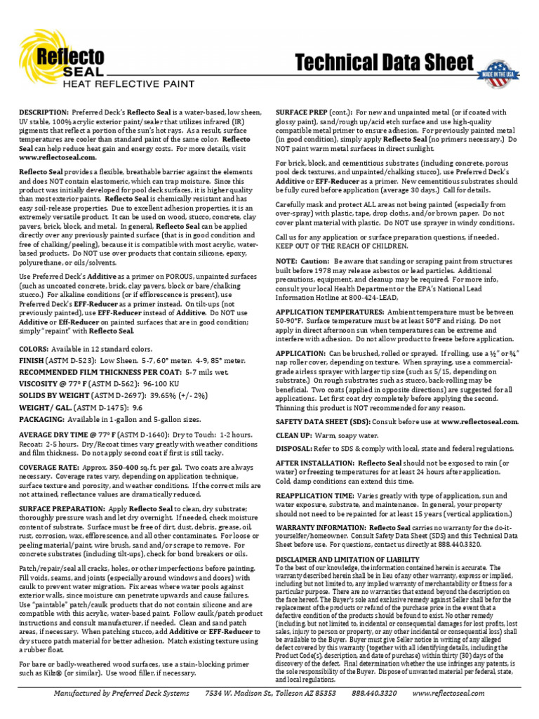 Reflecto Seal Ts BD 59121a65c40f3 | PDF | Paint | Mirror