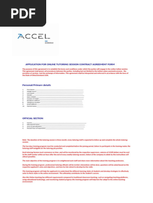 ACCEL SCHOOL CONTRACT