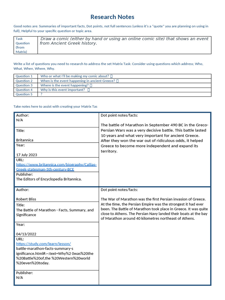 First Research Notes Scaffold | PDF | Ancient Greece | 1st Millennium ...