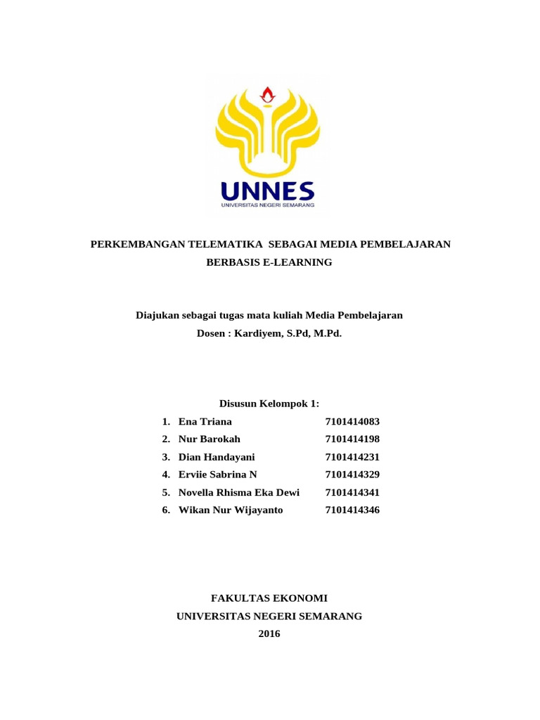 Telematika dalam Pembelajaran E-Learning | PDF | Komputer