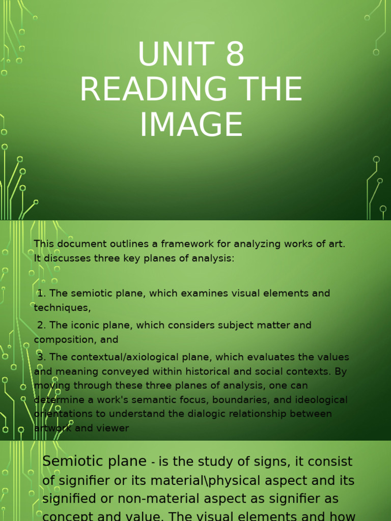 Analyzing Art: Semiotic and Contextual Planes | PDF | Semiotics | Semantics