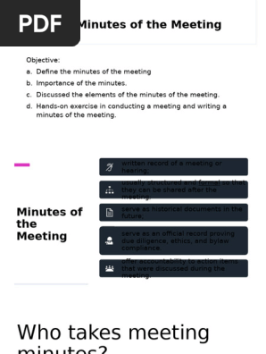 Writing Specific Types of Report (Writing Minutes of the Meeting)