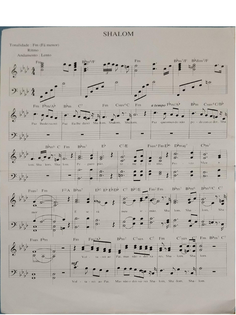 Shalom - Coro | PDF