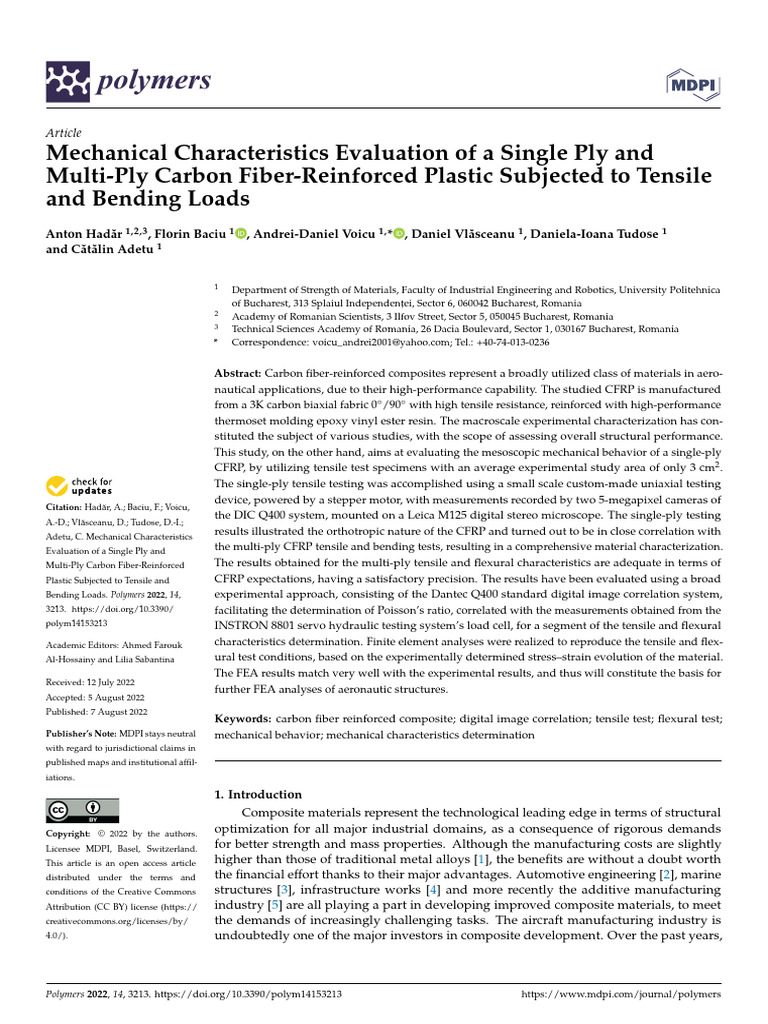 Polymers 14 03213 v3 | PDF | Composite Material | Stress (Mechanics)