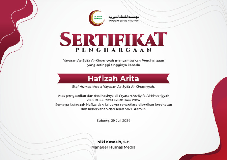 Sertifikat Hafiza | PDF