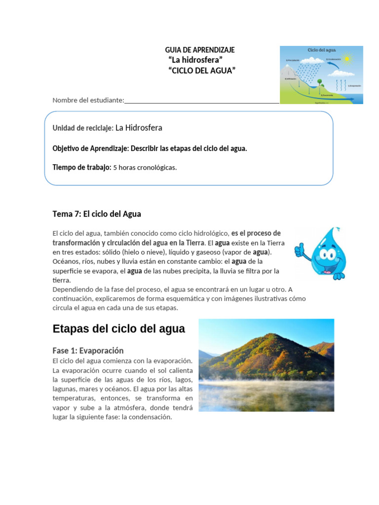 Ciencias-Naturales Ciclo Del Agua | PDF | El ciclo del agua | Agua