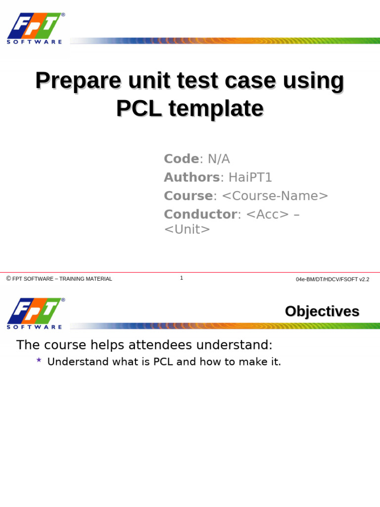 PCL Unit Test Case Preparation Guide | PDF | Computer Engineering ...