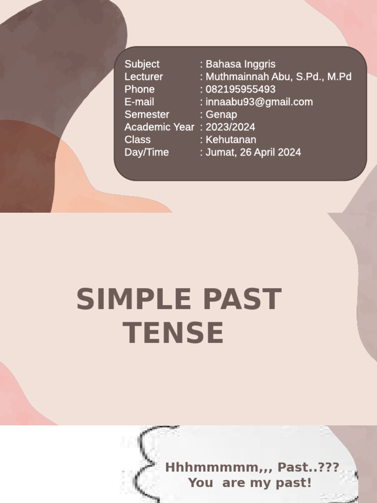 Simple Past Tense Guide & Practice | PDF | Verb | Linguistics