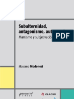 Modonesi, M - Subalternidad, Antagonismo, Autonomía [2010]