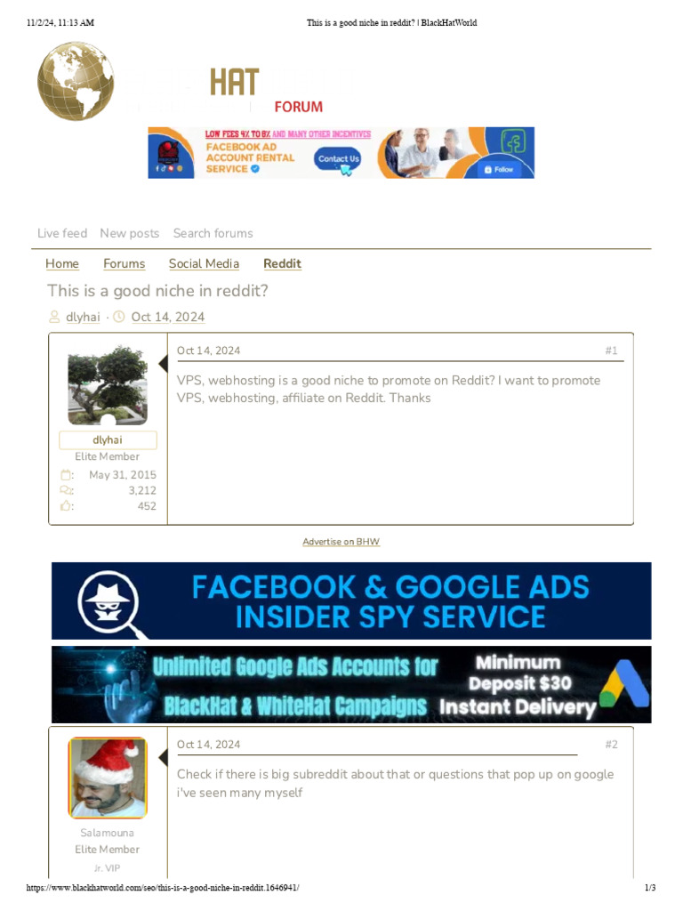 This Is A Good Niche in Reddit - BlackHatWorld | PDF | Computer ...