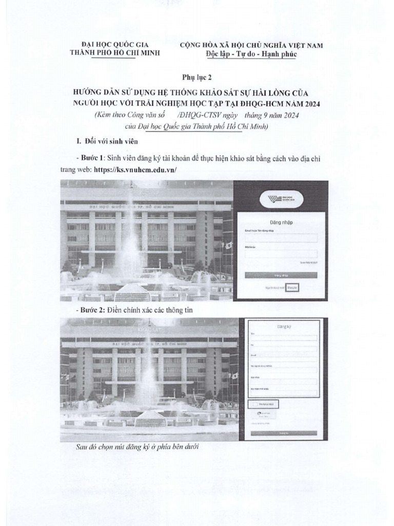 Phu Luc 2 Huong Dan SV Lam Khao Sat | PDF