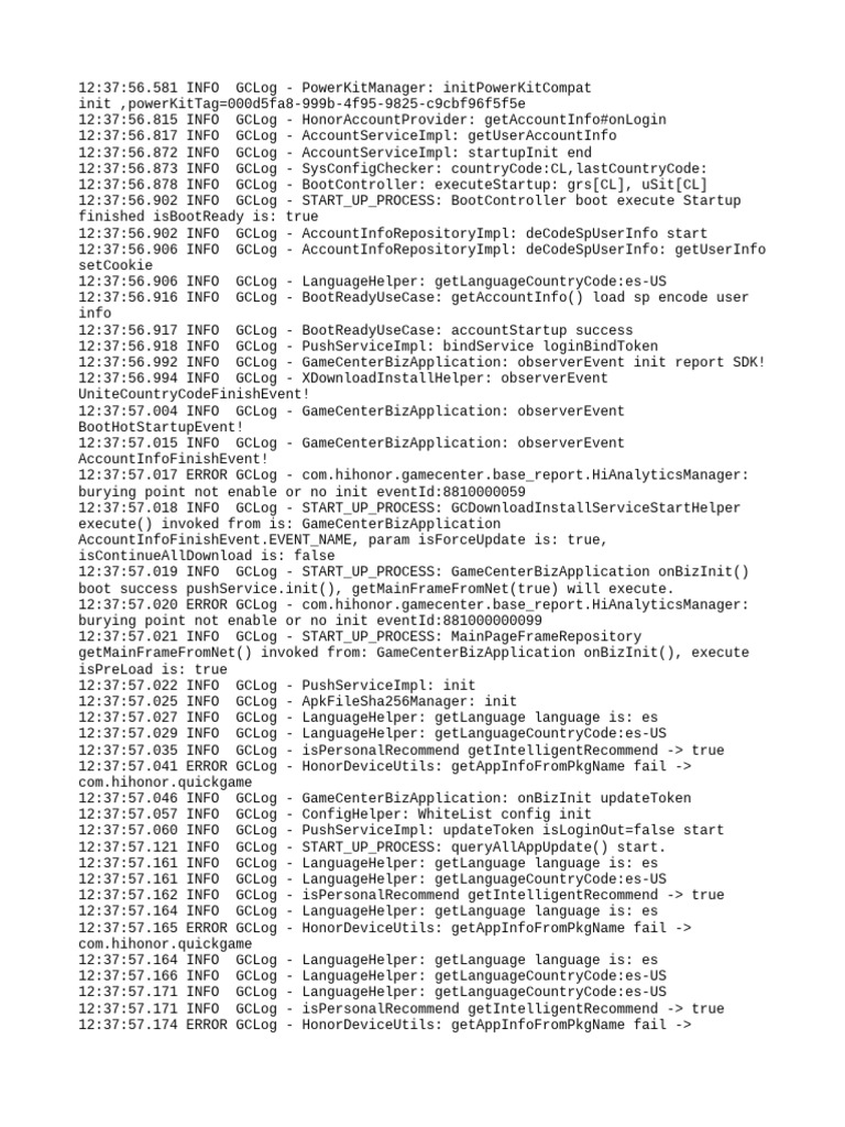 GameCenter Startup Log Analysis | PDF | Software Engineering | Computing