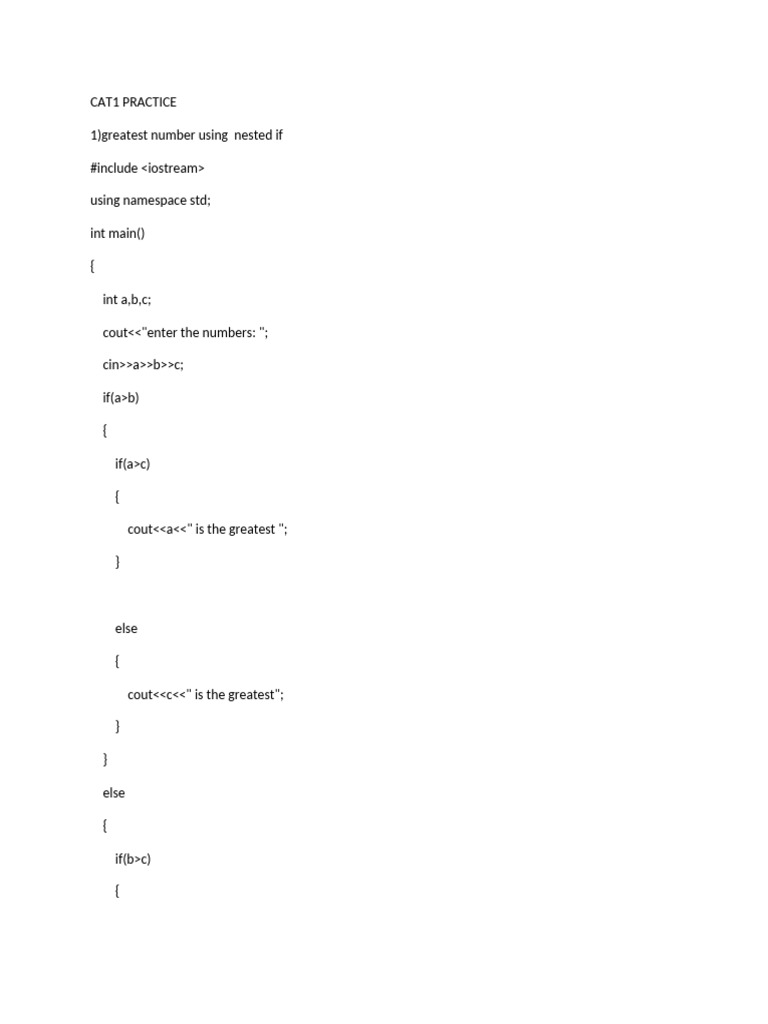 Cat1 Practice Oops | PDF | Computers