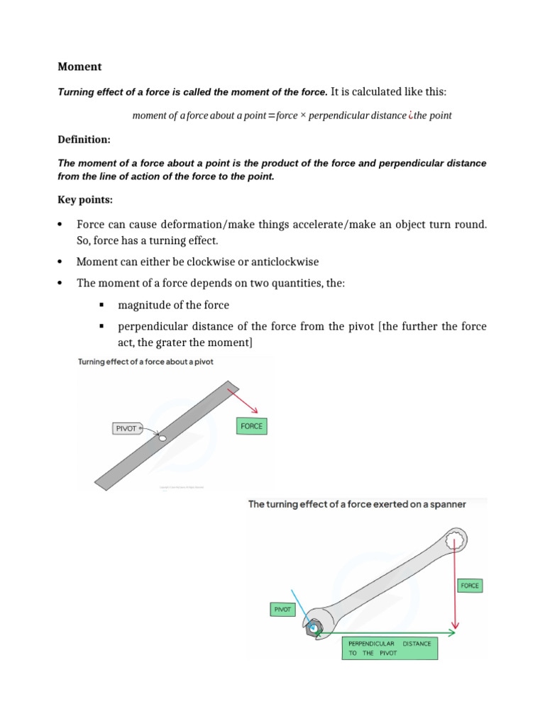 CH 3-Turning Effects and Moment | PDF