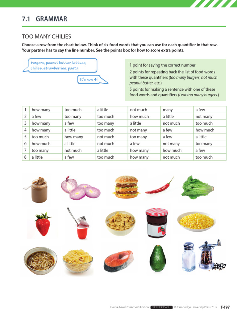 Food Quantifiers Worksheet | PDF