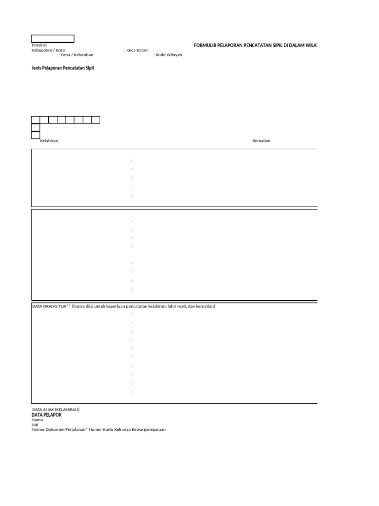 Form-F2.01-Kelahiran-Kematian | PDF