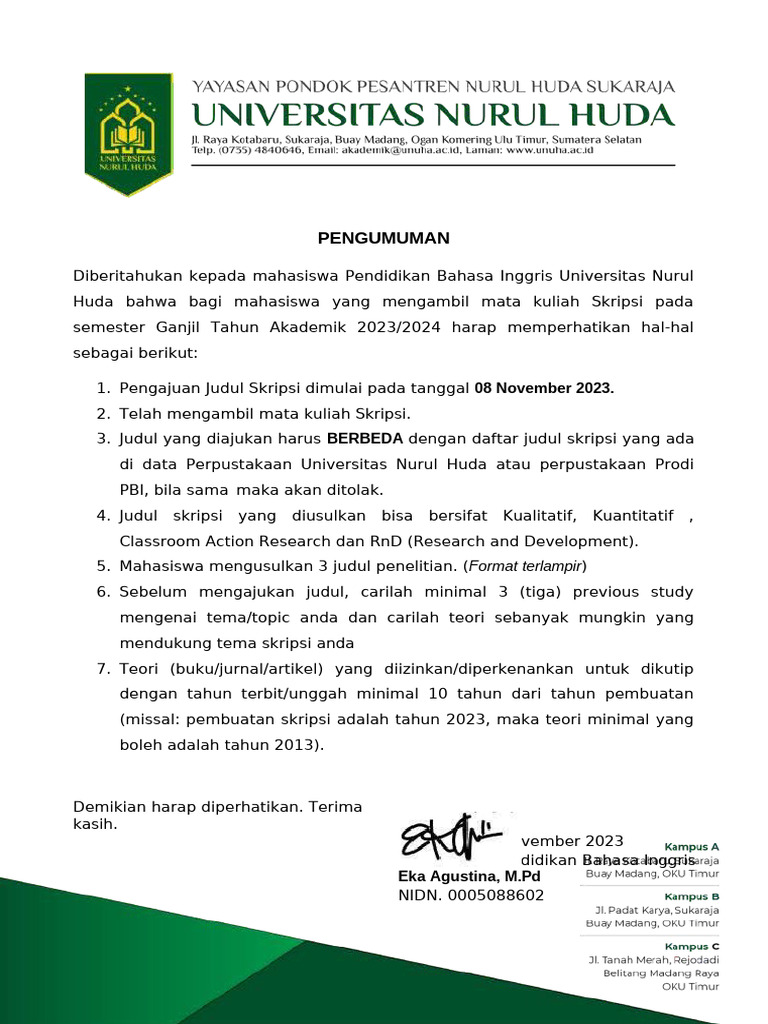 Pengajuan Judul Skripsi 2023/2024 | PDF | Ilmu Sosial