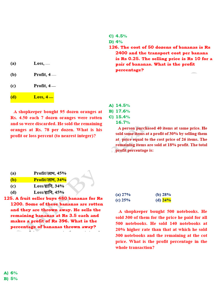 Profit and Loss - Sheet-1 (NEW) | PDF