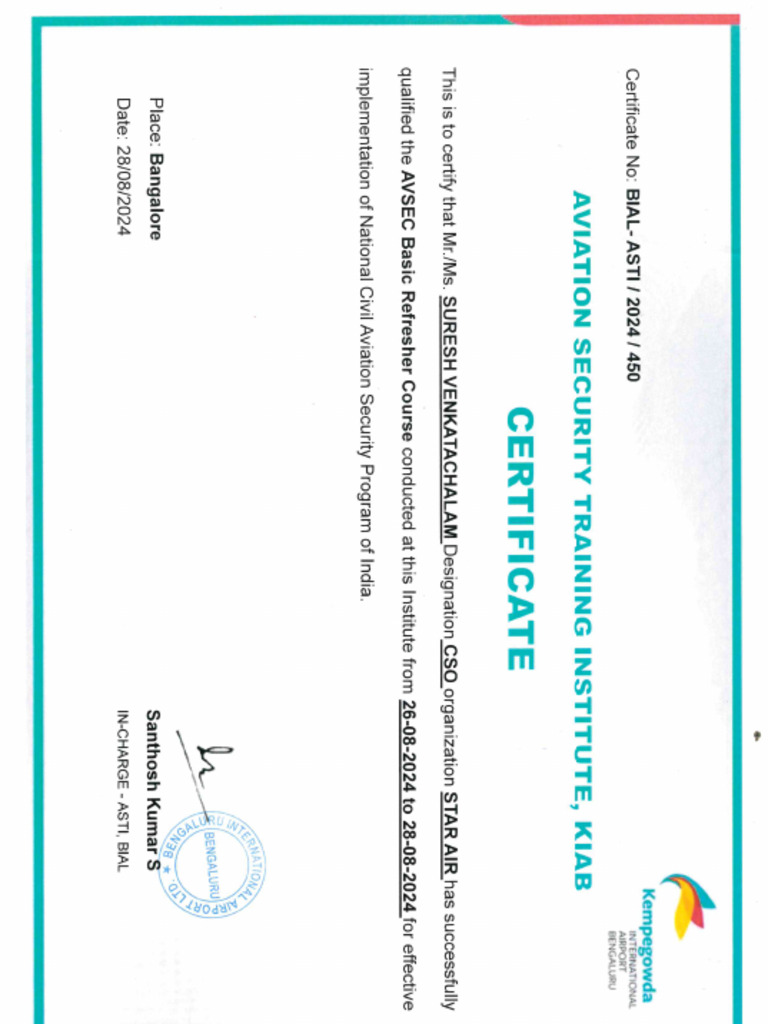 Cso Avsec Refresher | PDF