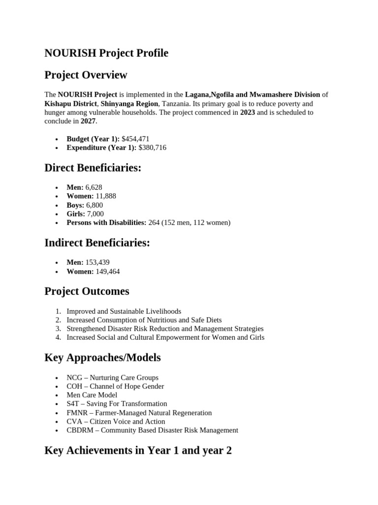 NOURISH Project Profile For Update | PDF | Disaster Risk Reduction ...