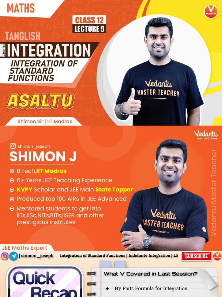 Integration+of+Standard+Functions+ +Indefinite+Integration+ +L5 | PDF ...