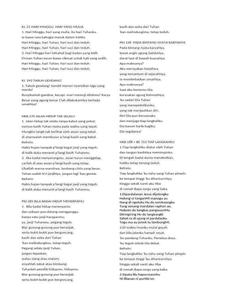 Lagu Rohani Tentang Perlindungan Tuhan | PDF