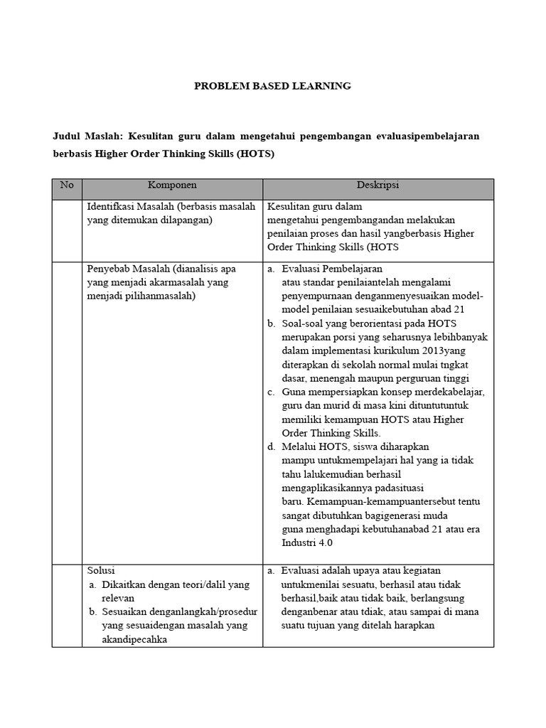 Problem Based Learning Aini 4 | PDF