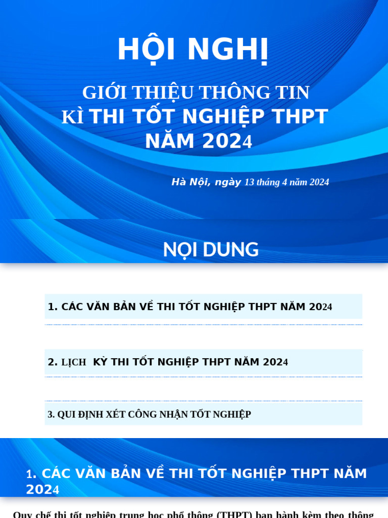 1.thong Tin K Thi TN TNTHPT - 2024 | PDF