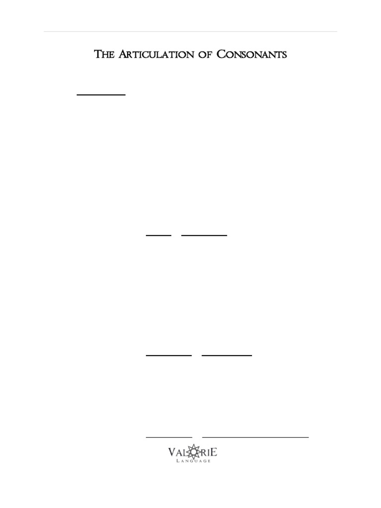 The Articulation of Consonants | PDF | Human Voice | Phonetics