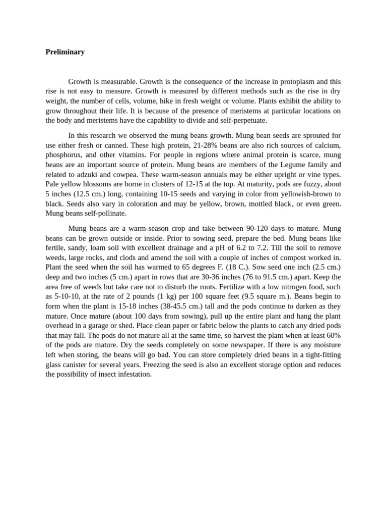 Mung Bean Growth and Cultivation Guide | PDF | Legume | Bean