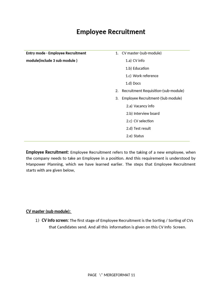 Employee Recruitment Module | PDF | Recruitment