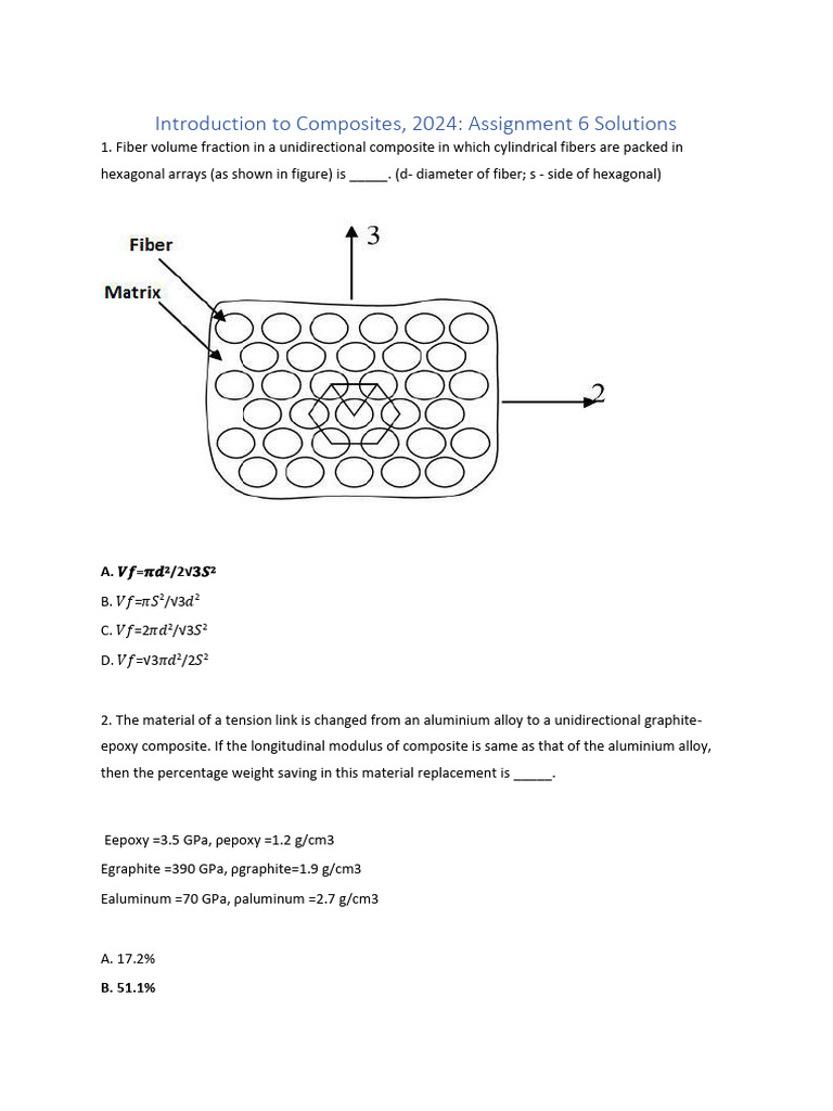 2024 Composites Assignments 6 | PDF | Composite Material | Physical ...