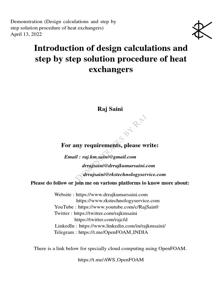 Heat Exchanger Design Calculations Guide | PDF | Heat Transfer | Heat ...