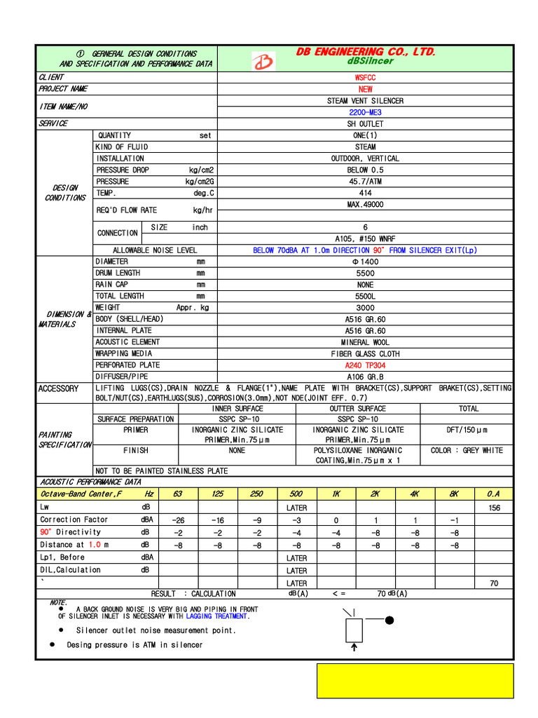 Silencer Data Sheet | PDF | Materials | Building Engineering