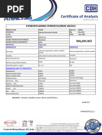 Finar HCl COA and Expiry Details | PDF | Hydrochloric Acid | Chlorine