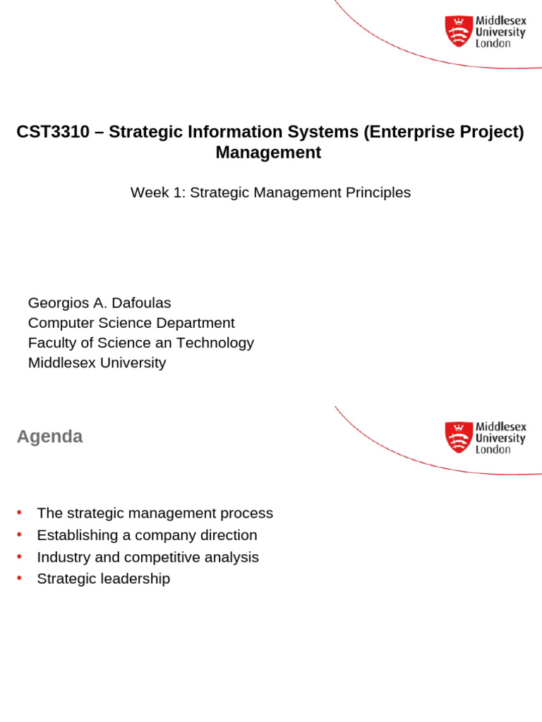 Cst3310 - Week 1 | PDF | Strategic Management | Strategic Leadership
